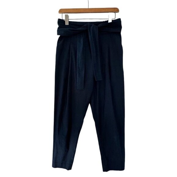 APiece Apart Isa Wrap Elasticated Waist Dark Blue Pleat Front Tapered Trousers - Picture 14 of 14